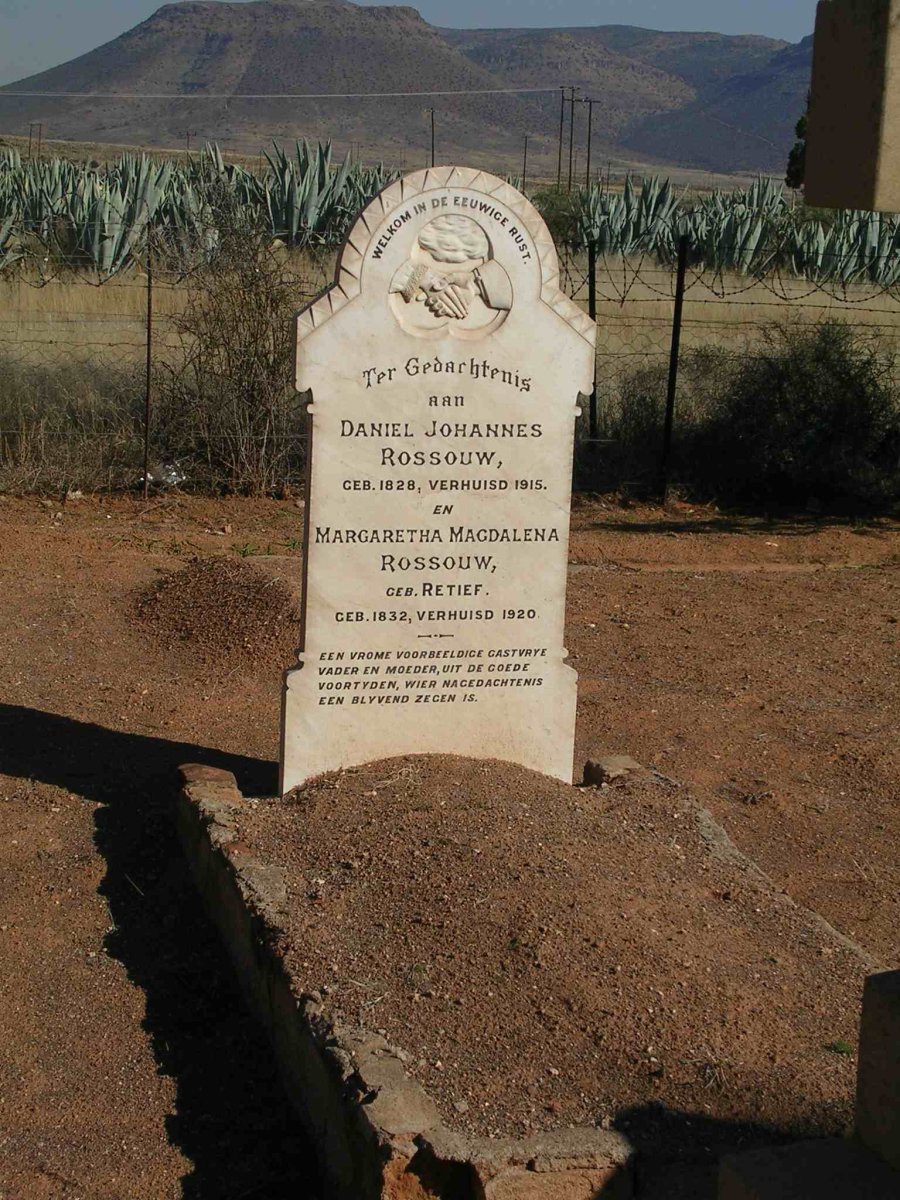 ROSSOUW Daniel Johannes 1828-1915 &amp; Margaretha Magdalena RETIEF 1832-1920