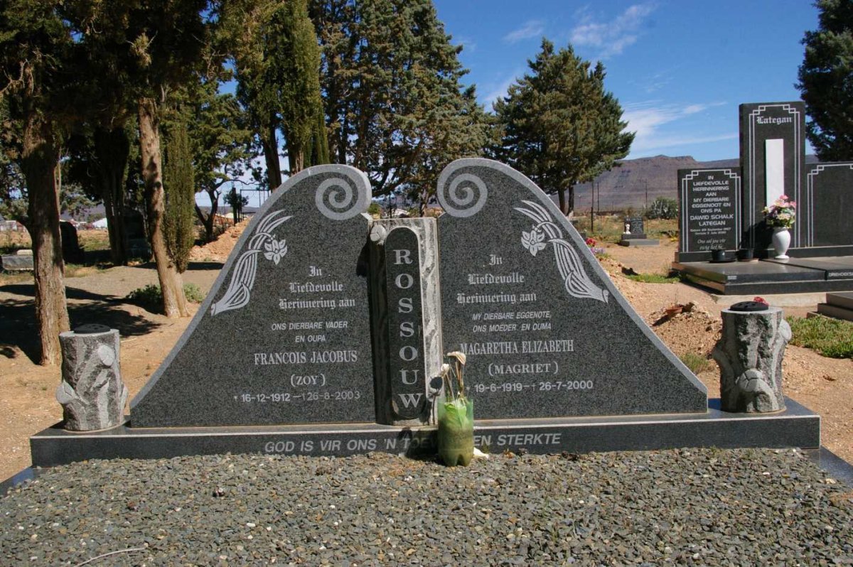 ROSSOUW Francois Jacobus 1912-2003 &amp; Magaretha Elizabeth 1919-2000
