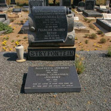 RETIEF Francois Jacobus 1873-1956 &amp; Johanna Maria THERON -1954
