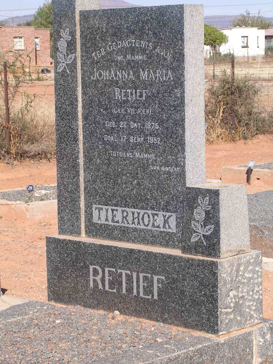 RETIEF Johanna Maria nee VILJOEN 1875-1952