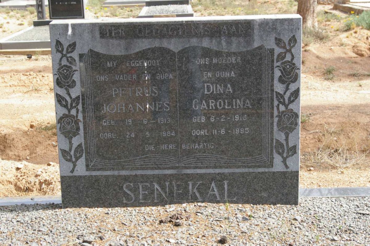 SENEKAL Petrus Johannes 1913-1984 &amp; Dina Carolina 1916-1995
