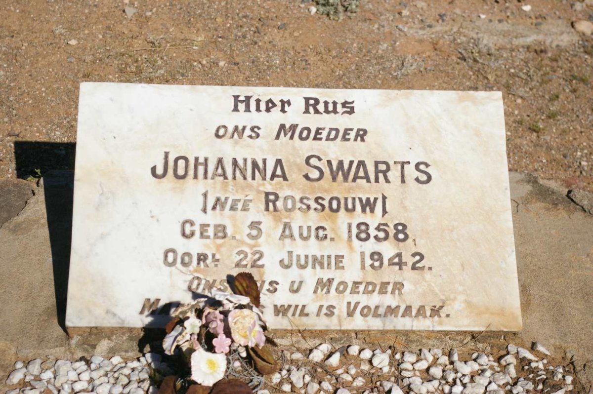 SWARTS Johanna nee ROSSOUW 1858-1942