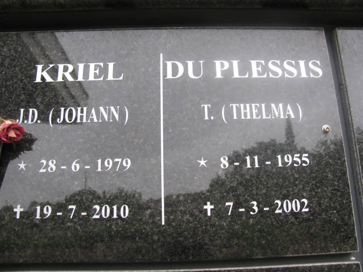 KRIEL J.D. 1979-2010 :: DU PLESSIS T. 1955-2002