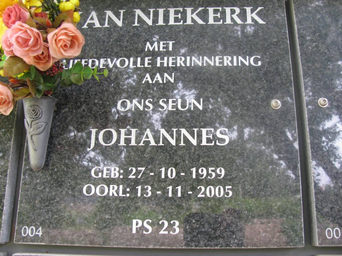 NIEKERK  Johannes, van 1959-2005
