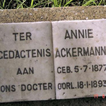 ACKERMANN Annie 1877-1893