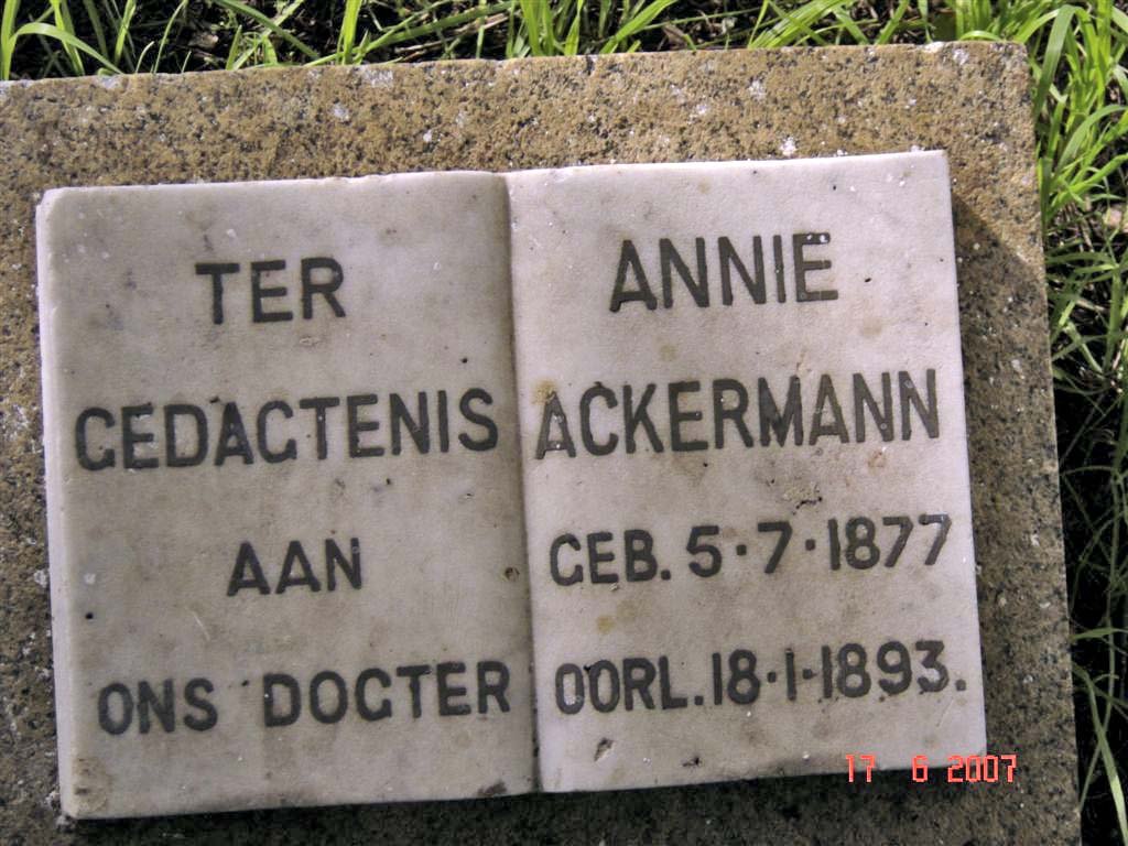 ACKERMANN Annie 1877-1893
