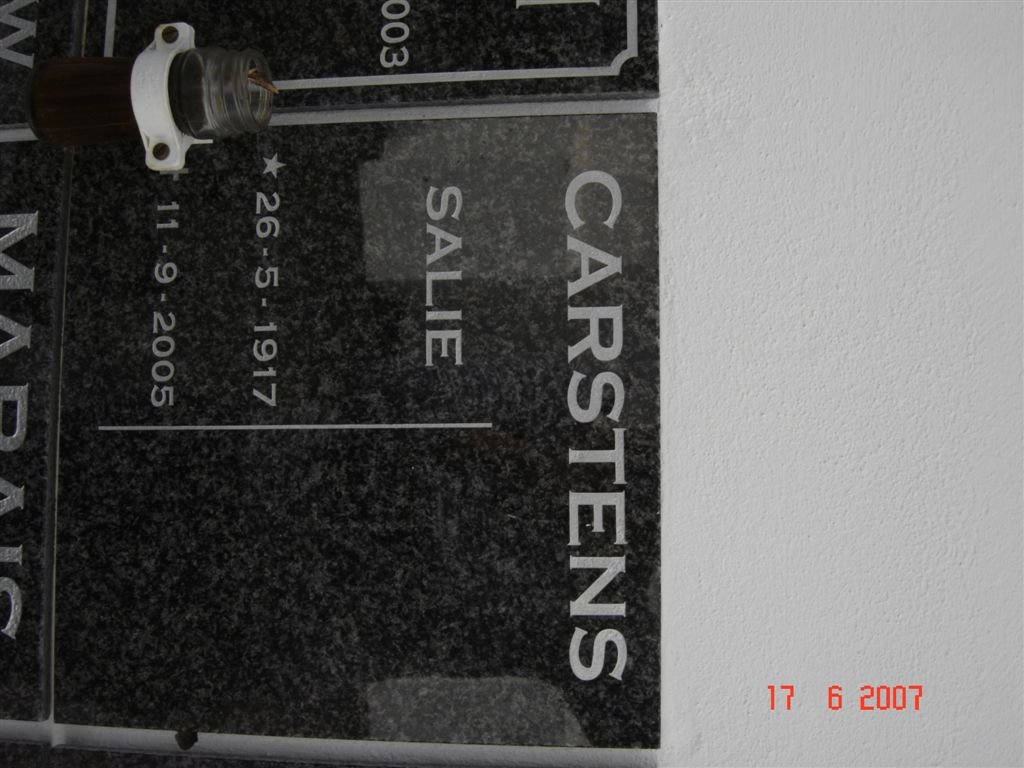 CARSTENS Salie 1917-2005
