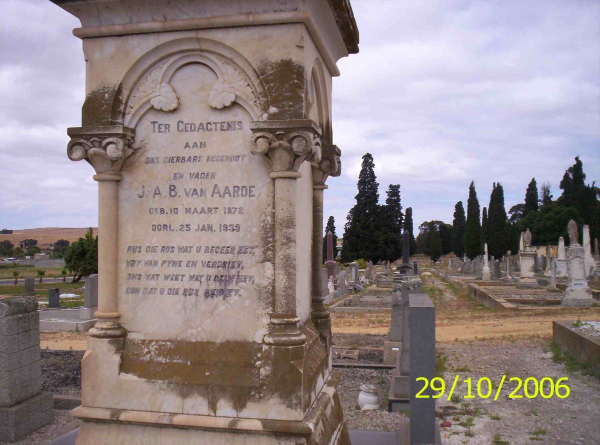 AARDE J.A.B., van 1872-1939