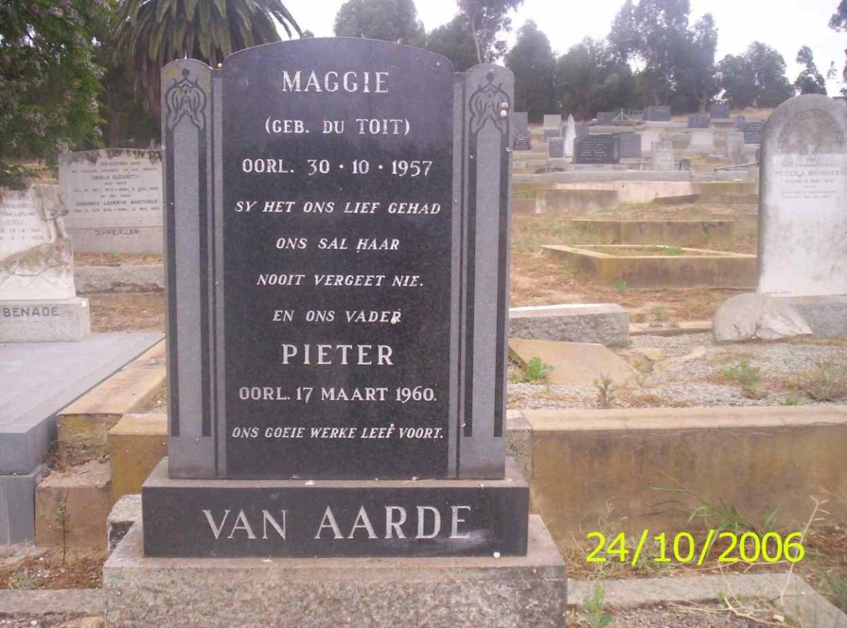 AARDE Pieter, van -1960 &amp; Maggie DU TOIT -1957