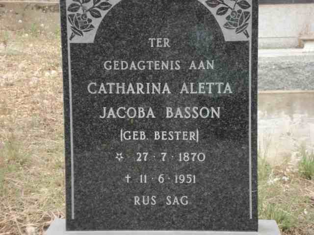 BASSON Catherina Aletta Jacoba née BESTER 1870-1951