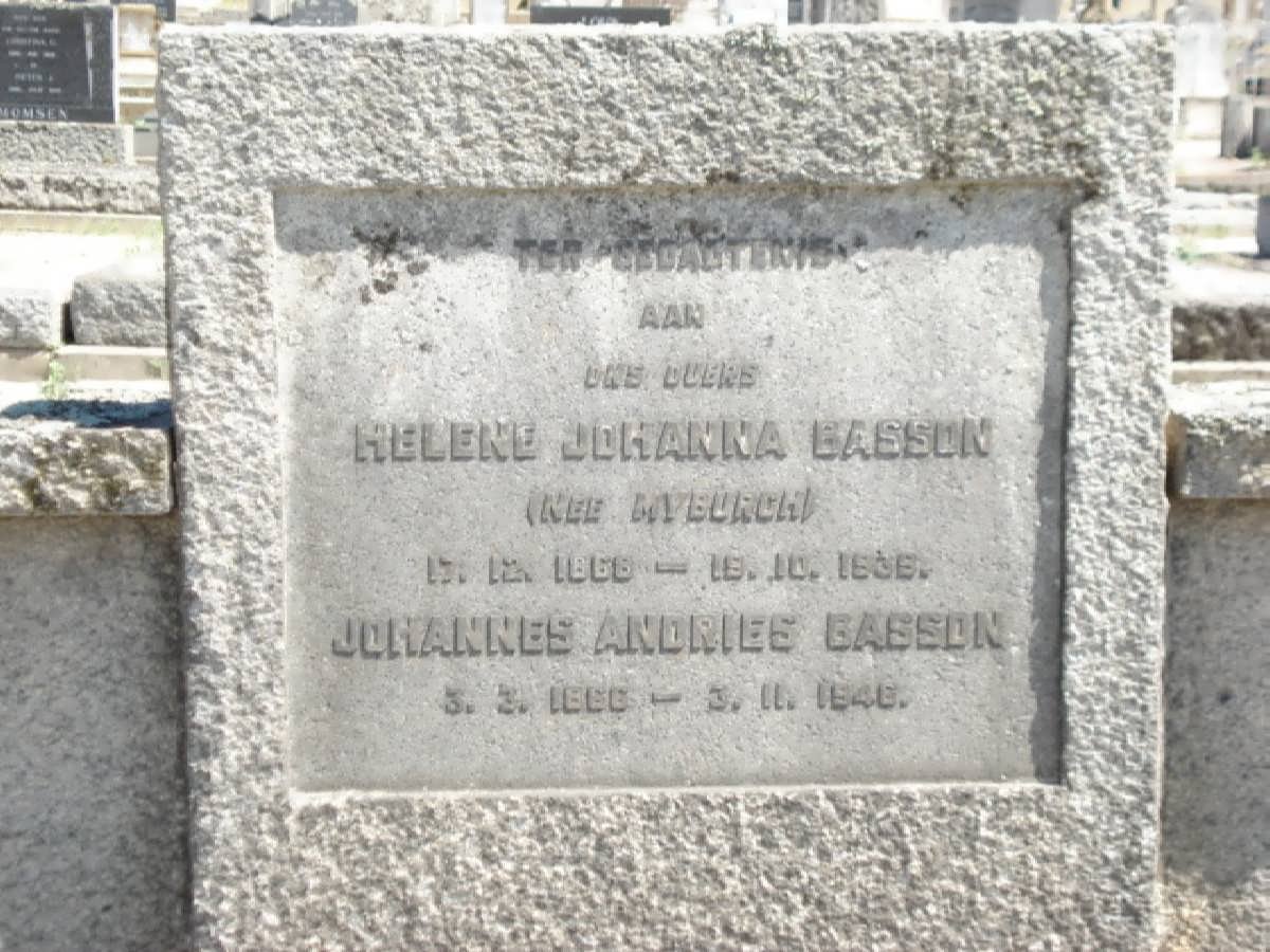 BASSON Johannes Andries 1866-1946 &amp; Helene Johanna MYBURGH 1869-1935