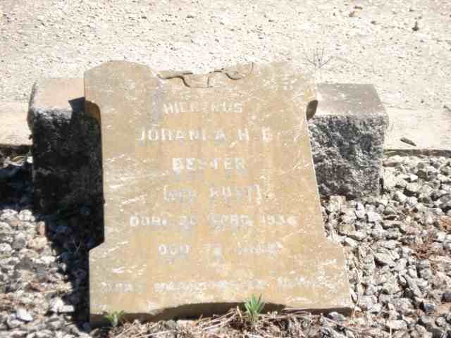 BESTER Johanna H.E. nee RUST -193?