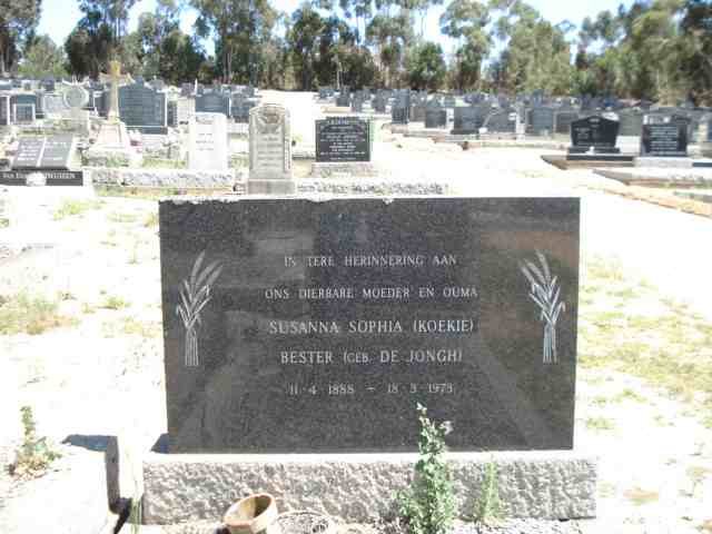 BESTER Susanna Sophia nee DE JONGH 1888-1973