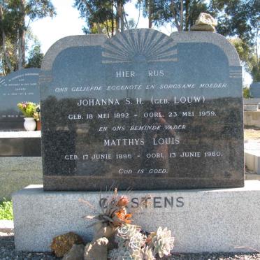 CARSTENS Matthys Louis 1886-1960 &amp; Johanna S.H. LOUW 1886-1960