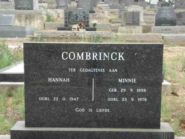 COMBRINCK Hannah -1947 :: COMBRINCK Minnie 1898-1978