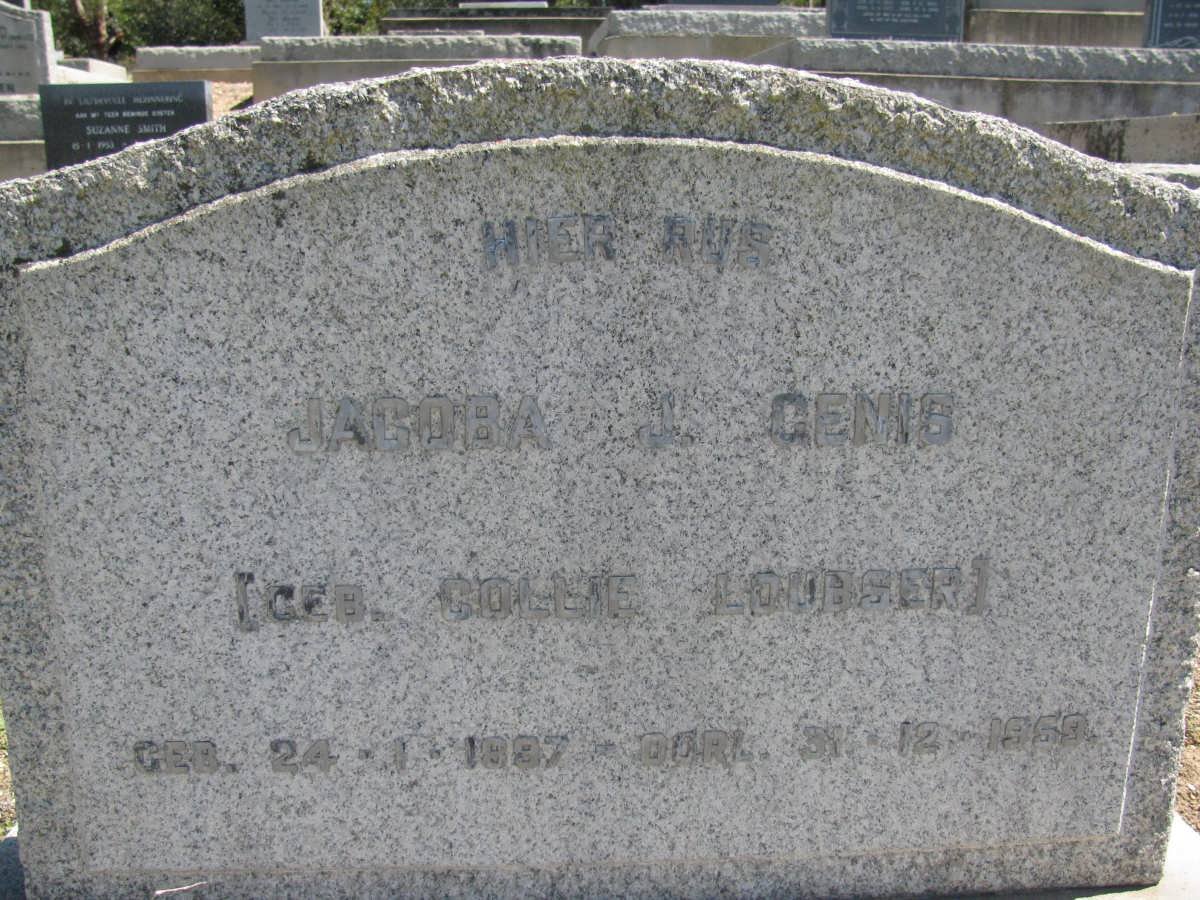 GENIS Jacoba J. nee LOUBSER 1897-1959