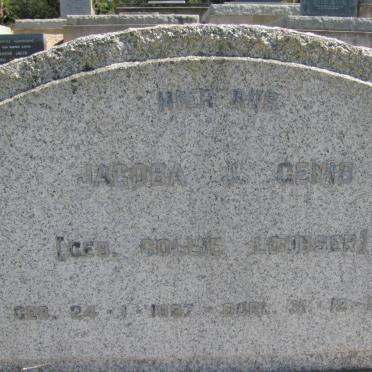 GENIS Jacoba J. nee LOUBSER 1897-1959