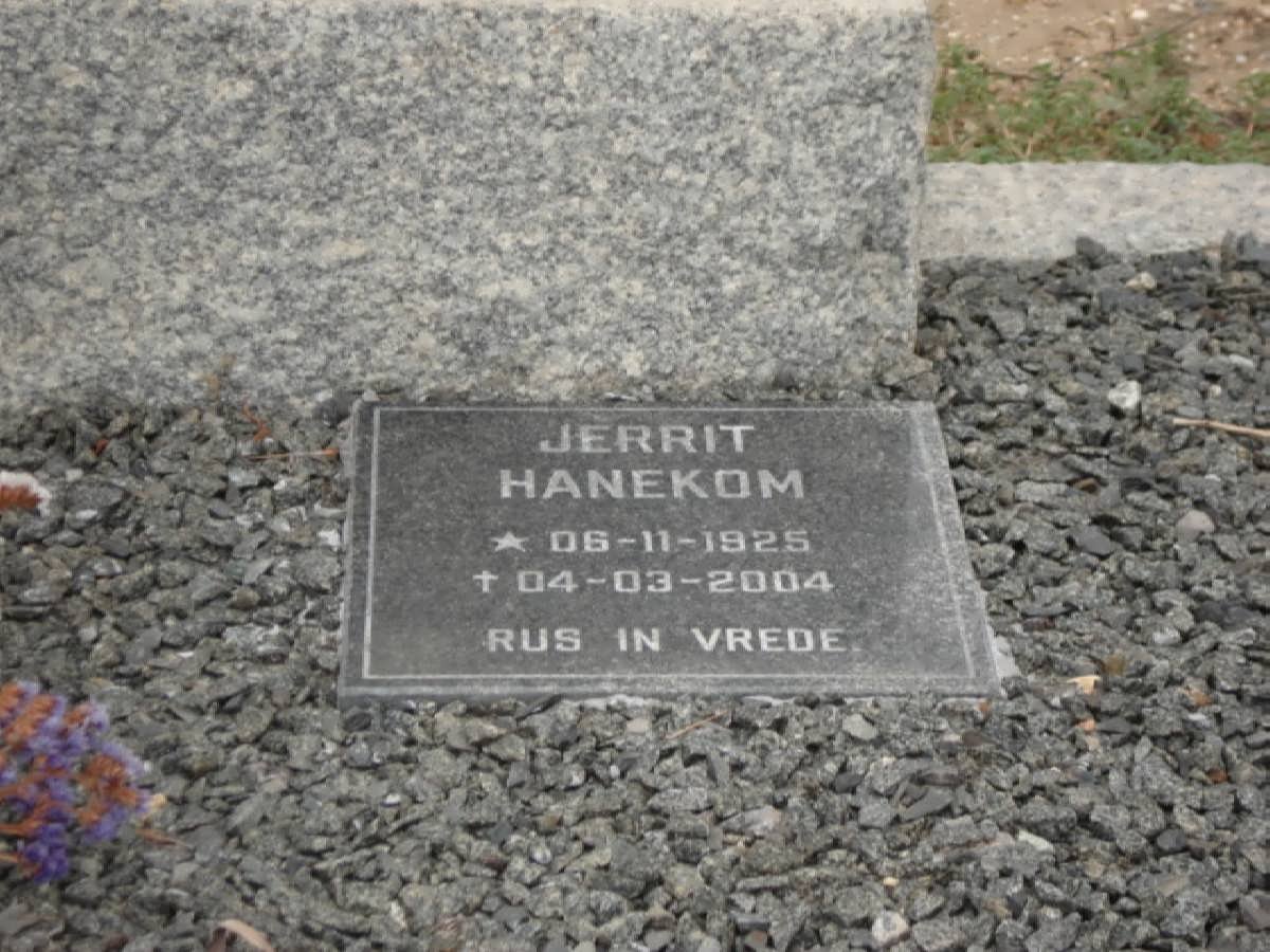 HANEKOM Jerrit 1925-2004