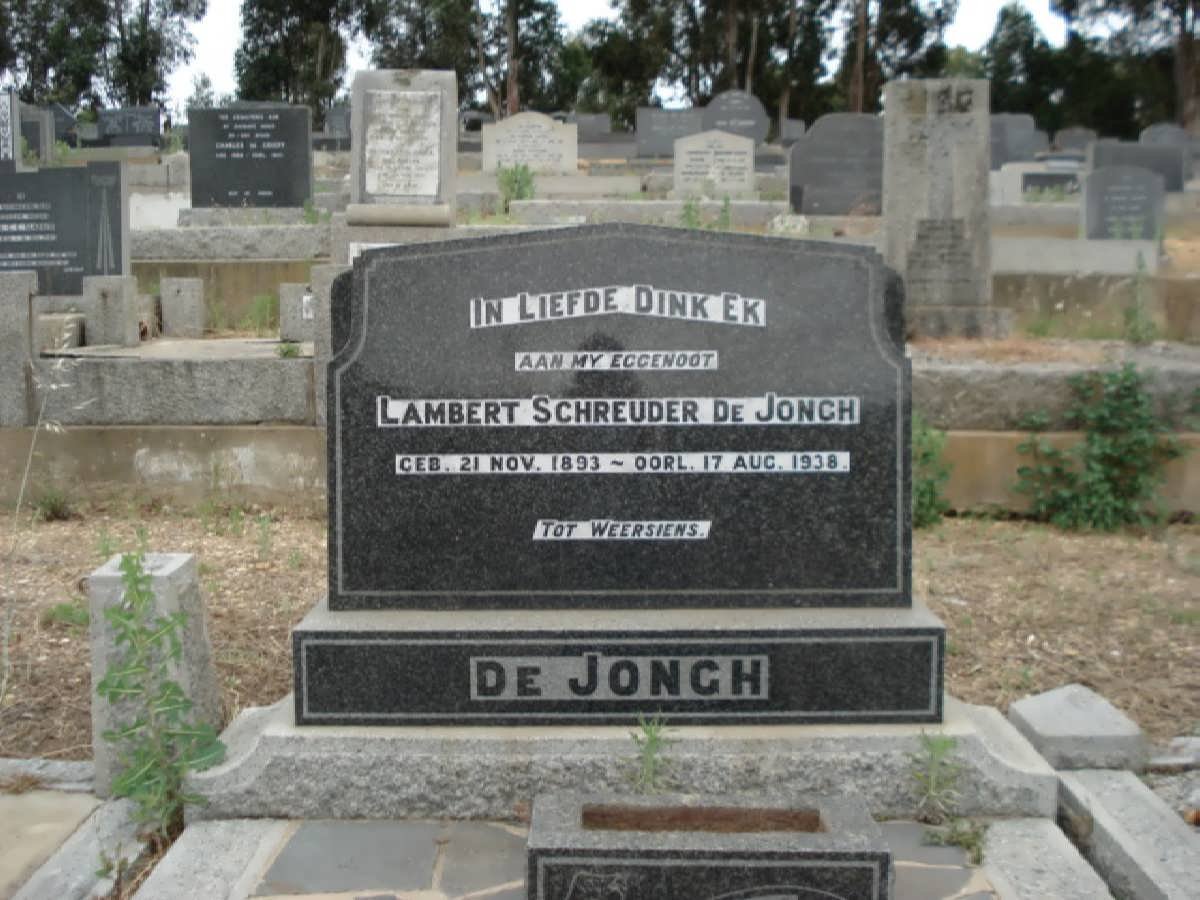 JONGH Lambert Schreuder, de 1893-1938