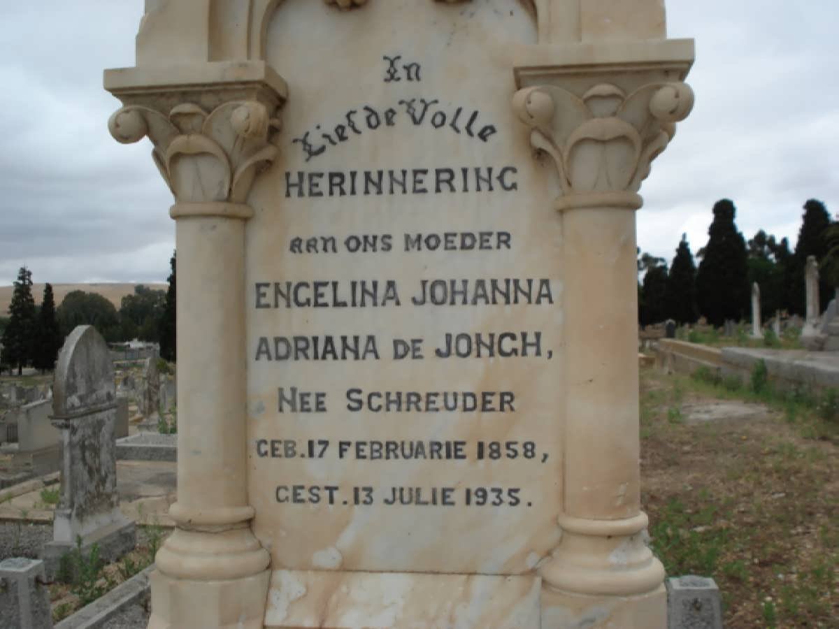 JONGH Engelina Johanna Adriana, de nee SCHREUDER 1858-1935
