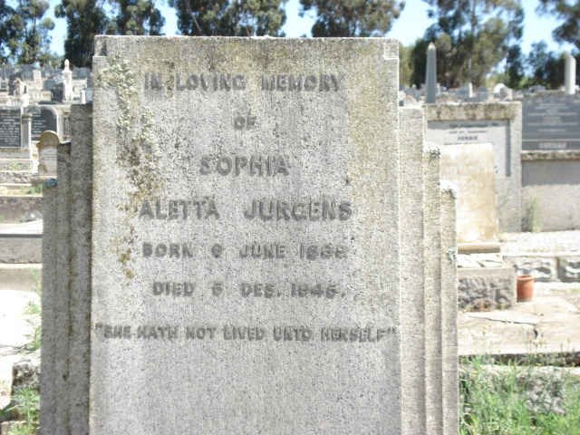 JURGENS Sophia Aletta 1888-1946
