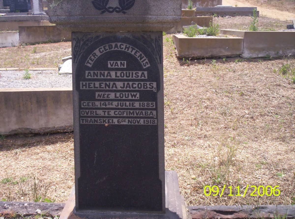 JACOBS Anna Louisa Helena nee LOUW 1885-1918