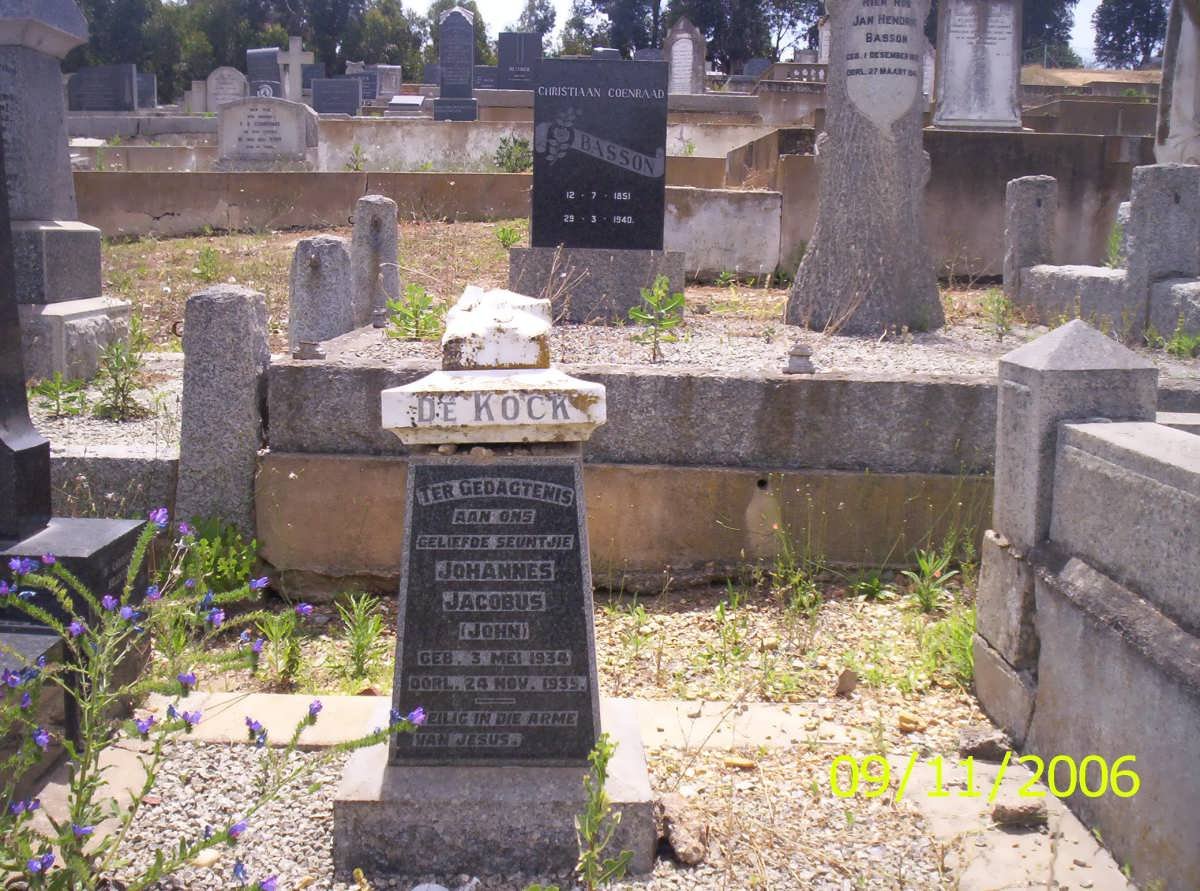 KOCK Johannes Jacobus, de 1934-1935