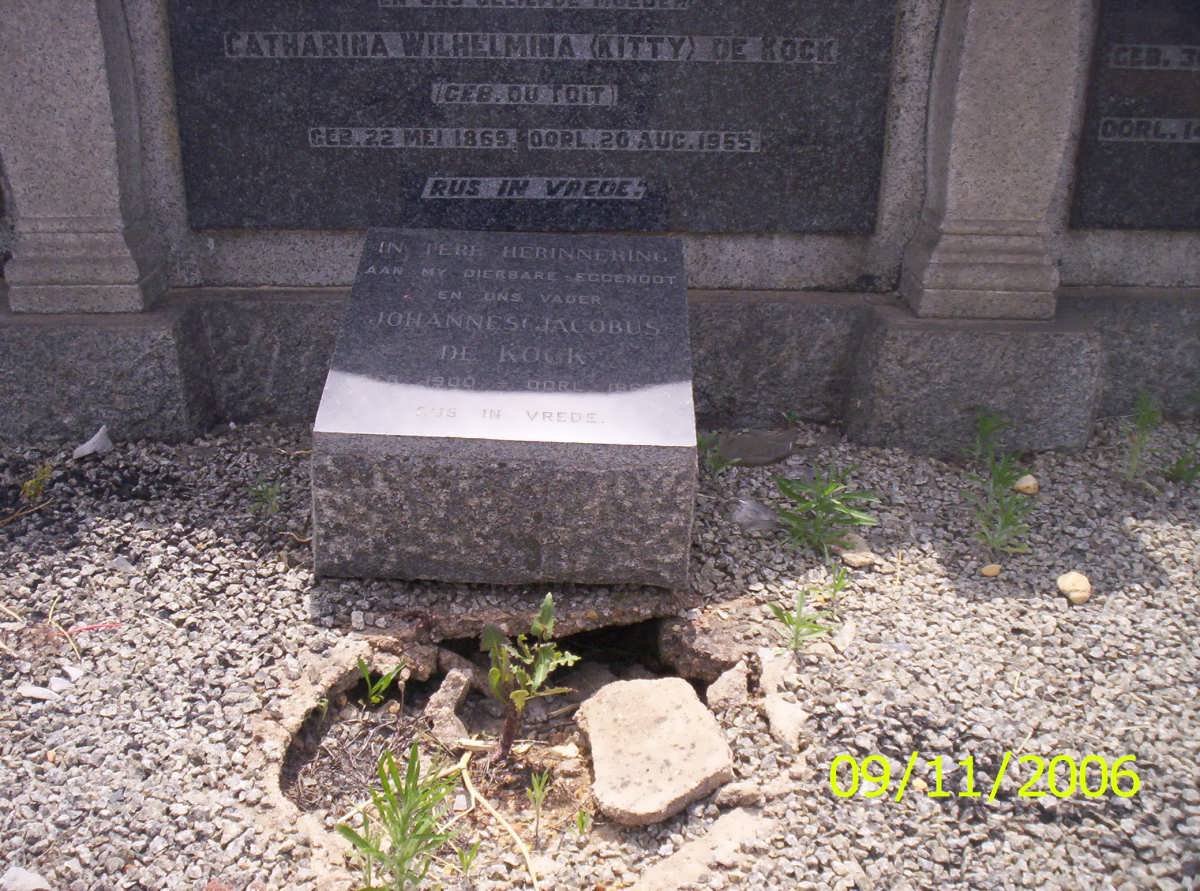 KOCK Johannes Jacobus, de 1900-19??