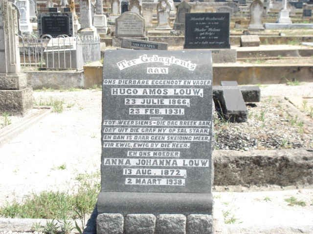 LOUW Hugo Amos 1866-1931 &amp; Anna Johanna 1872-1938