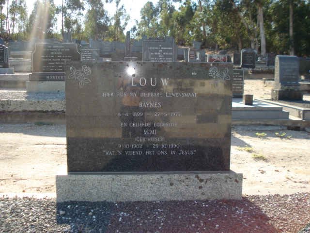 LOUW Baynes 1899-1973 &amp; Mimi VISSER 1902-1990