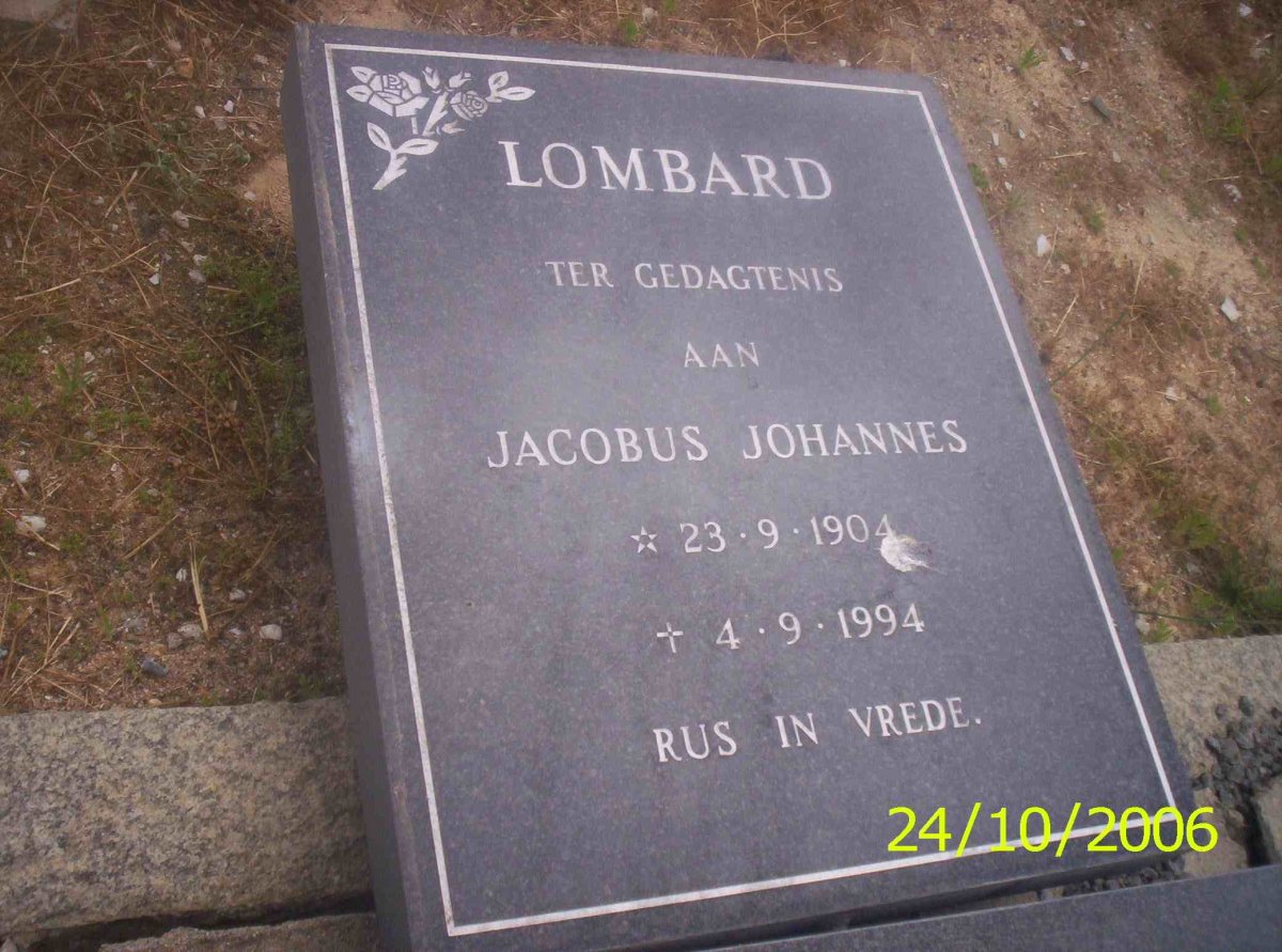 LOMBARD Jacobus Johannes 1904-1994