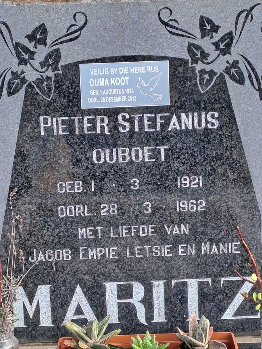 MARITZ Pieter Stefanus 1921-1962 &amp; Koot 1928-2013
