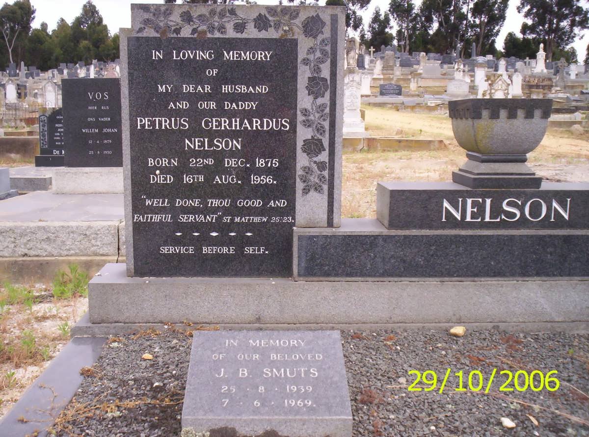 NELSON Petrus Gerhardus 1875-1956 :: SMUTS J.B. 1939-1969