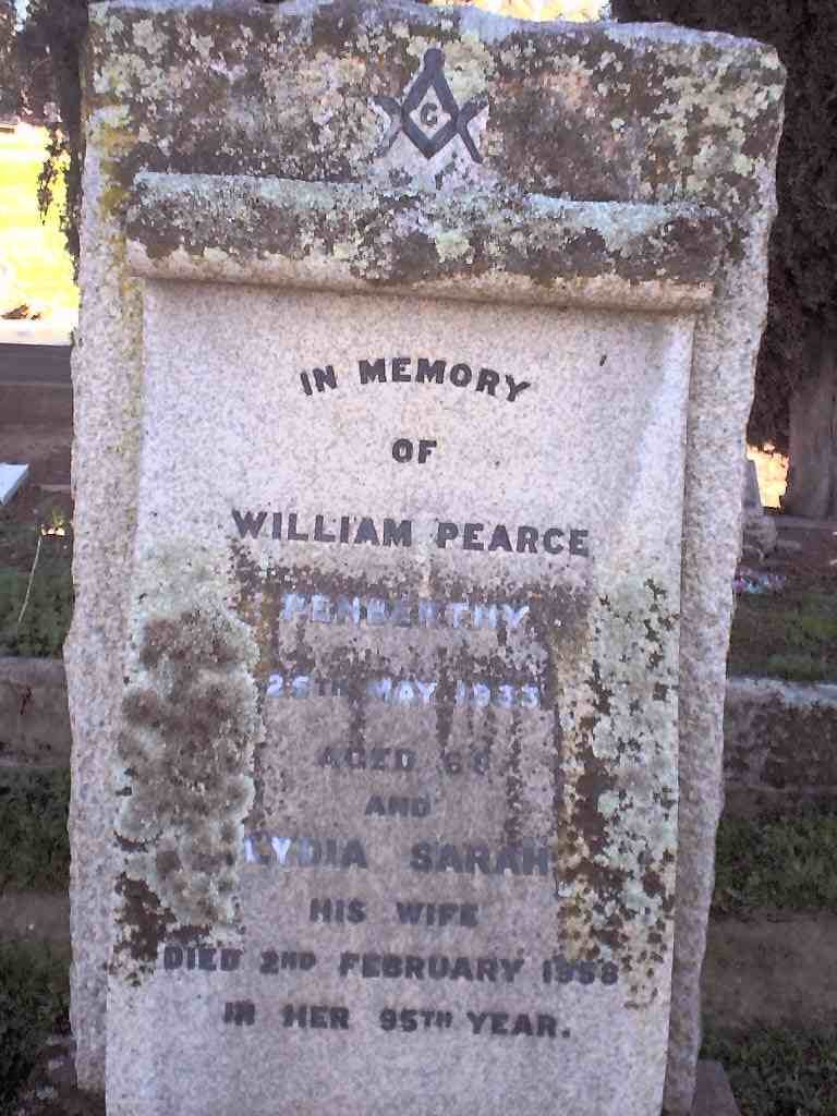 PENBERTHY William Pearce -1933 &amp; Lydia Sarah -1958