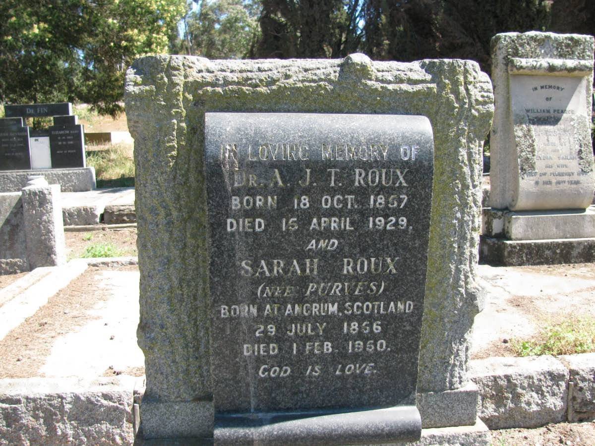 ROUX A.J.T. 1857-1929 &amp; Sarah PURVES 1856-1950