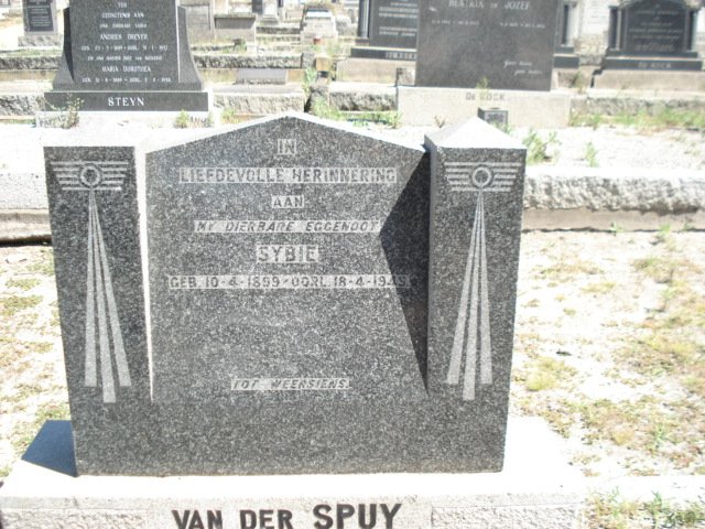 SPUY Sybie, van der 1899-1949