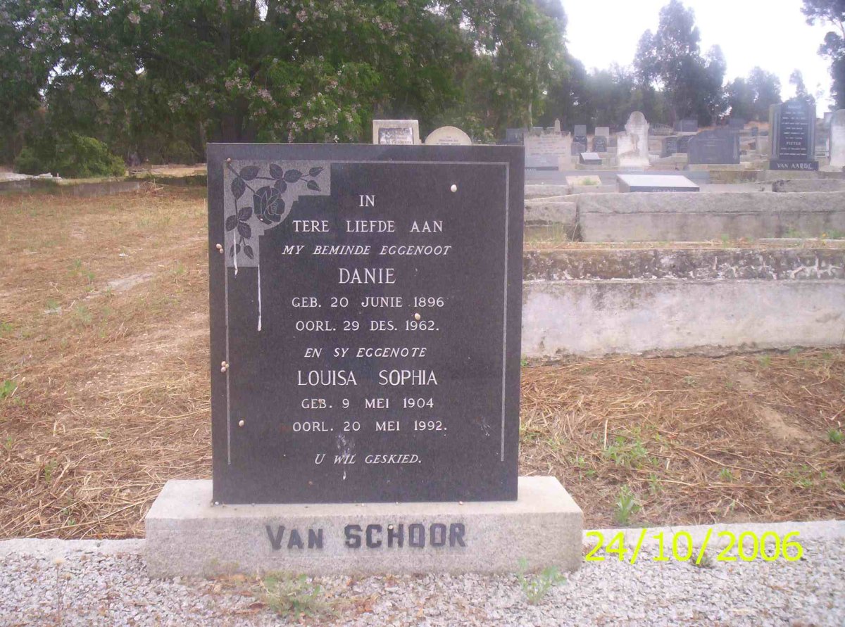 SCHOOR Danie, van 1896-1962 &amp; Louisa Sophia 1904-1992