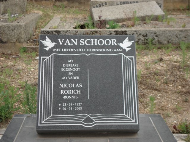 SCHOOR Nicolas Rorich, van 1927-2005