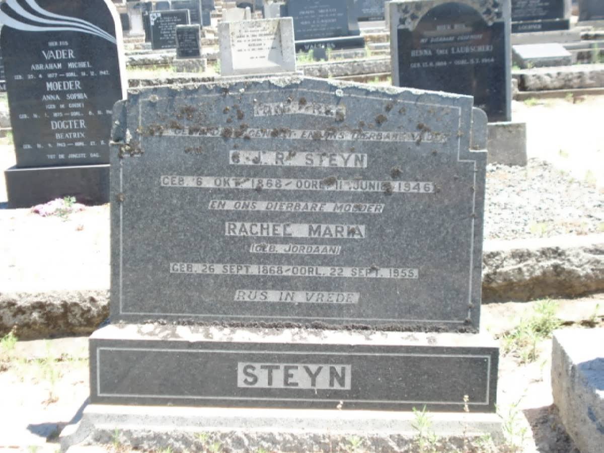 STEYN C.J.R. 1868-1946 &amp; Rachel Maria JORDAAN 1868-1955