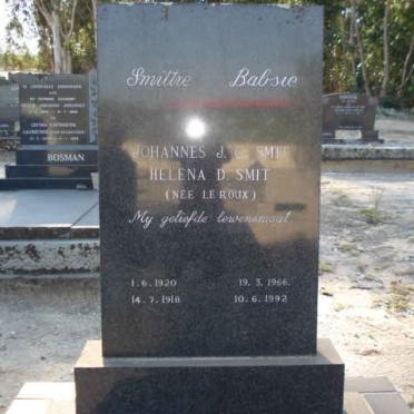 SMIT Johannes J.C 1920-1966 &amp; Helena D. LE ROUX 1918-1992