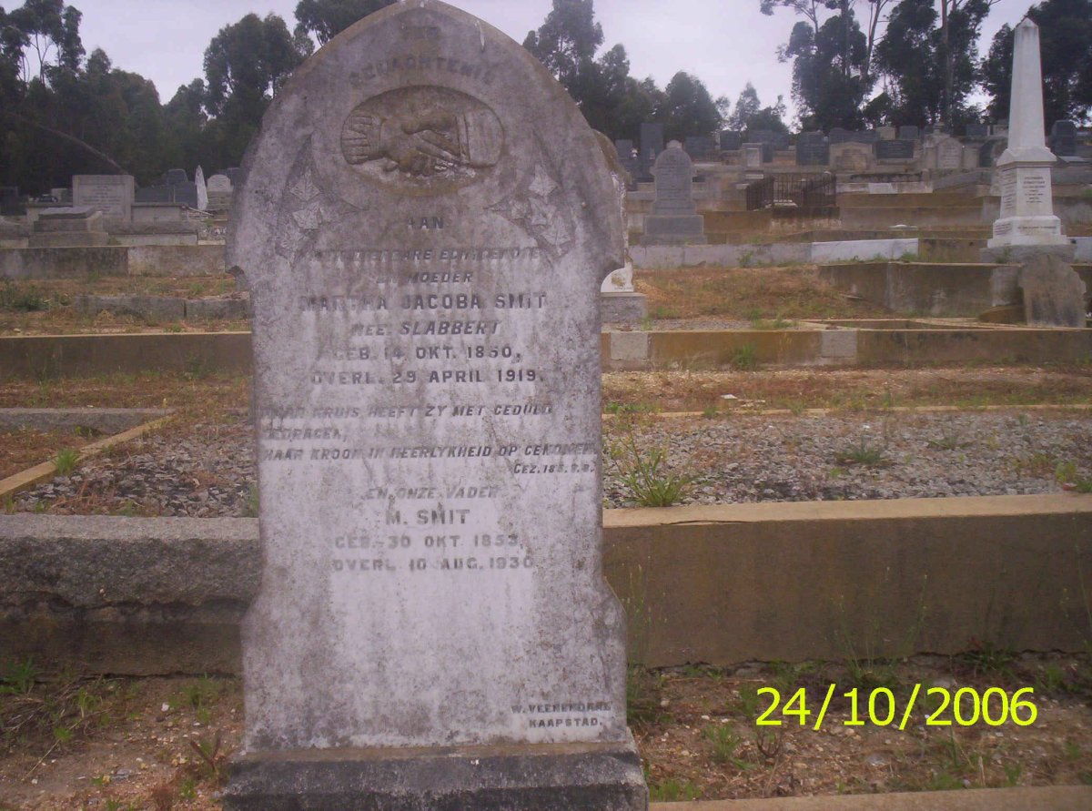SMIT M. 1853-1930 &amp; Martha Jacoba SLABBERT 1850-1919