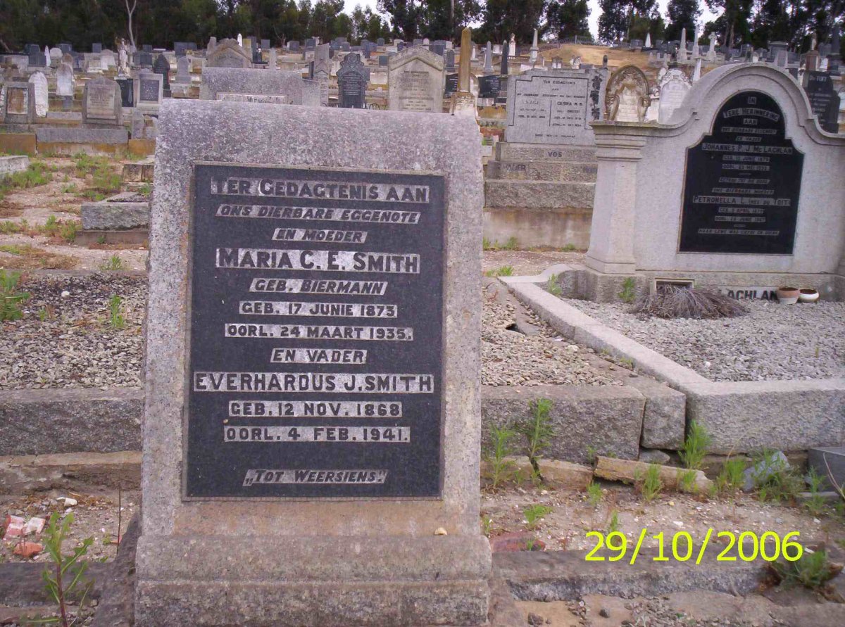 SMITH Everhardus J. 1868-1941 &amp; Maria C.E. BIERMANN 1873-1935