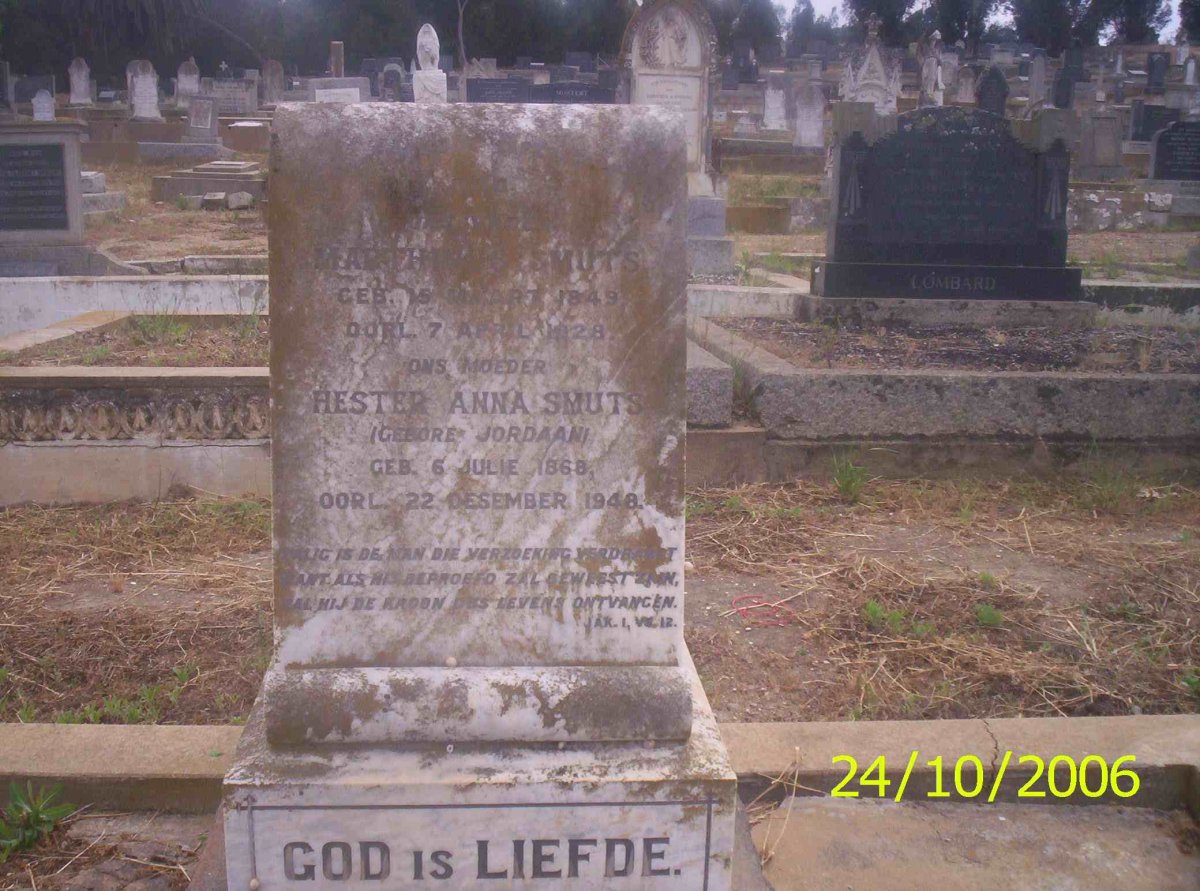 SMUTS Marthinus 1849-1928 &amp; Hester Anna JORDAAN 1868-1948