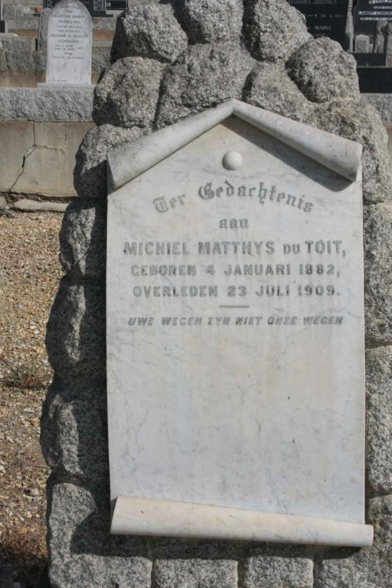 TOIT Michiel Matthys, du 1882-1909
