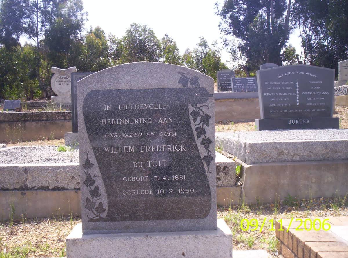 TOIT Willem Frederick, du 1881-1960