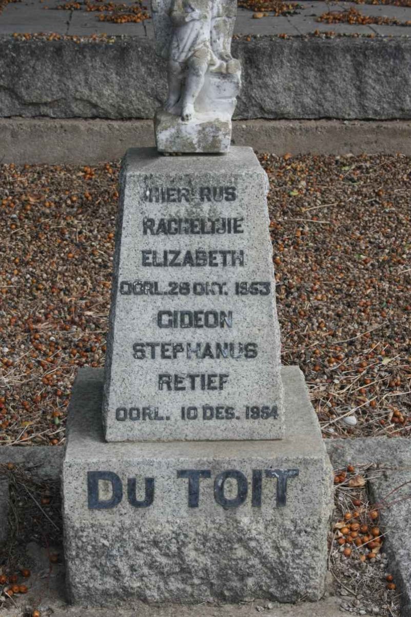 TOIT Gideon Stephanus Retief, du -1954 &amp; Racheltjie Elizabeth -1953