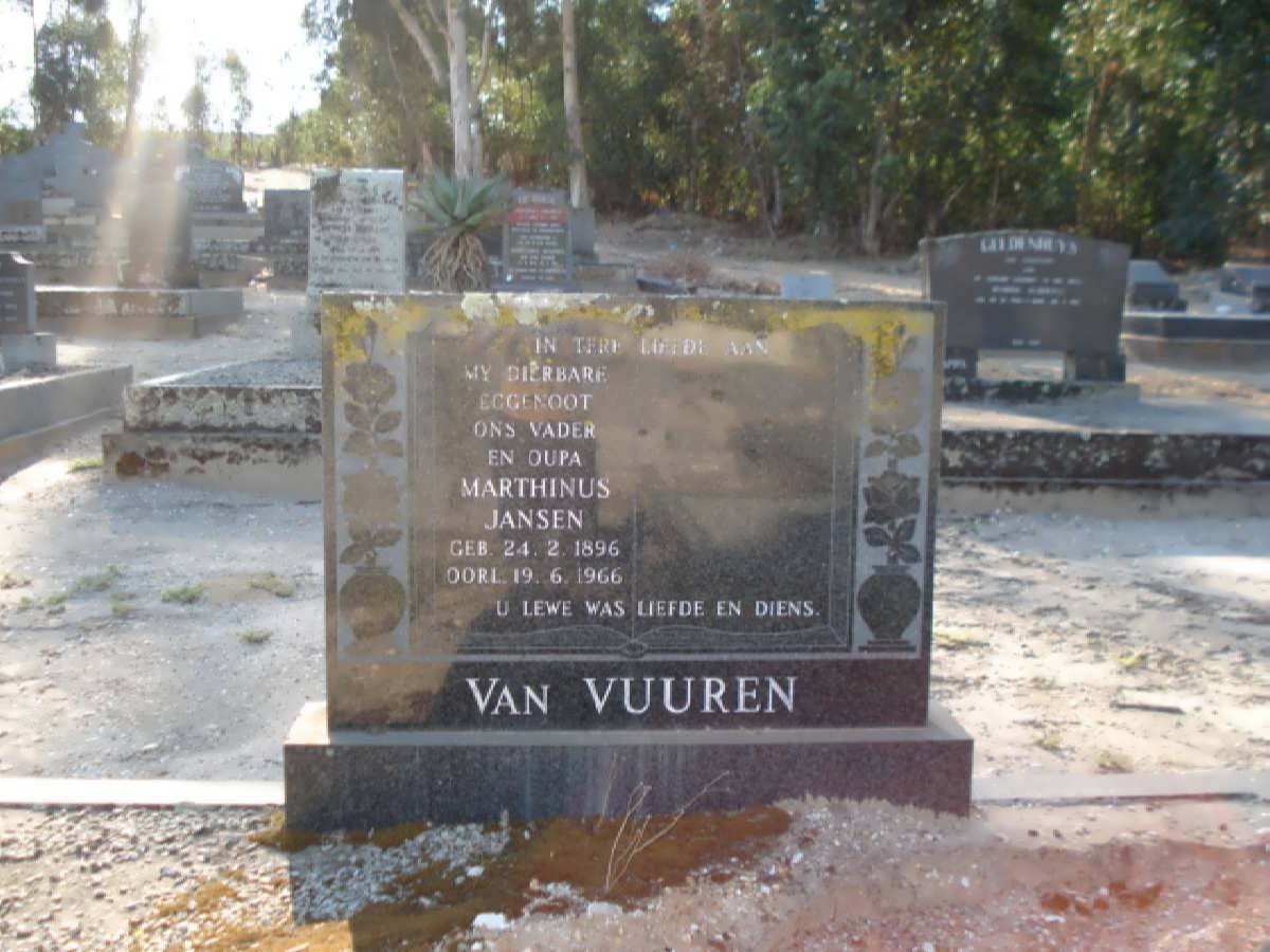 VUUREN Marthinus Jansen, van 1896-1966