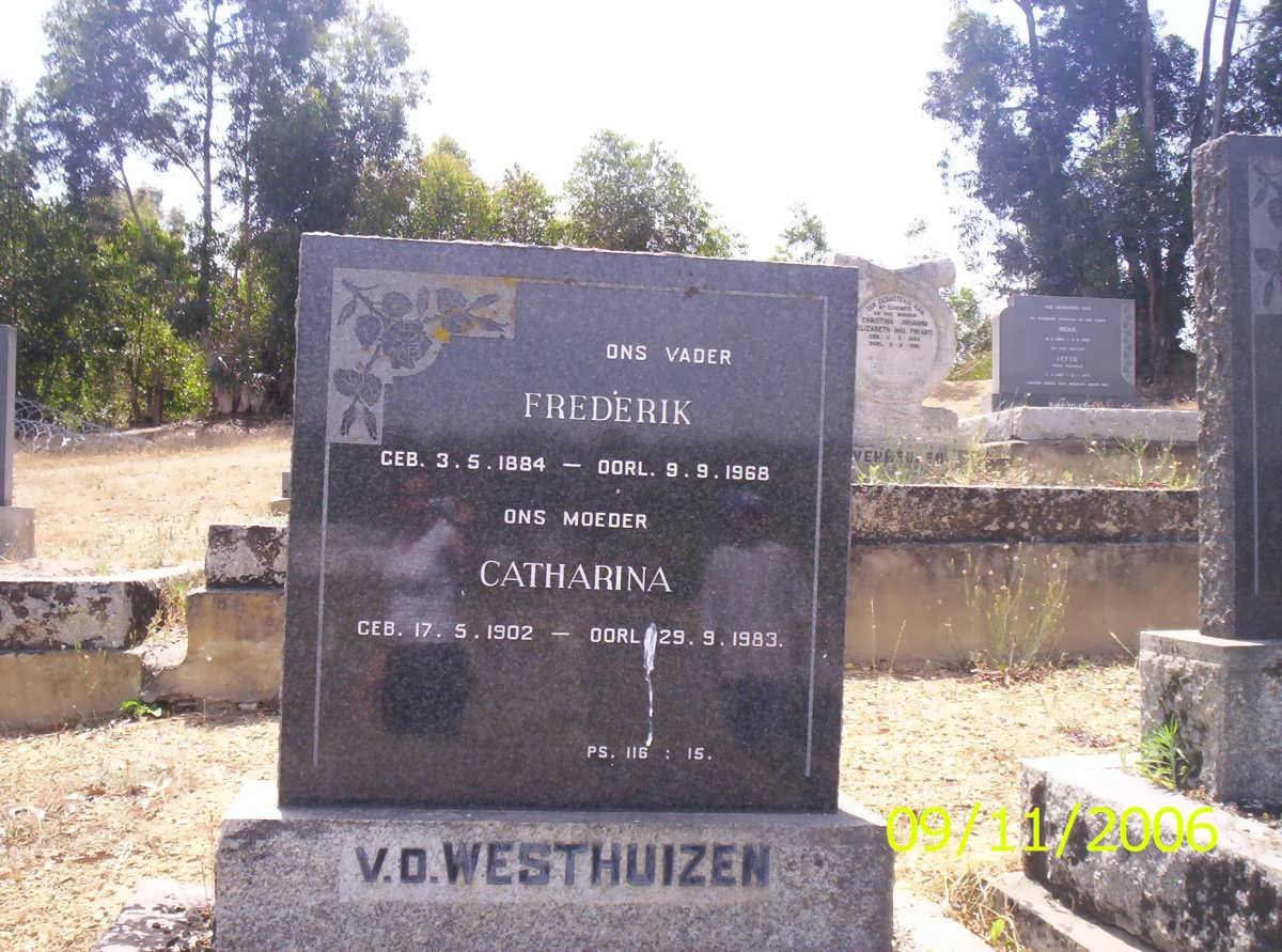 WESTHUIZEN Frederik, van der 1884-1968 &amp; Catharina 1902-1983