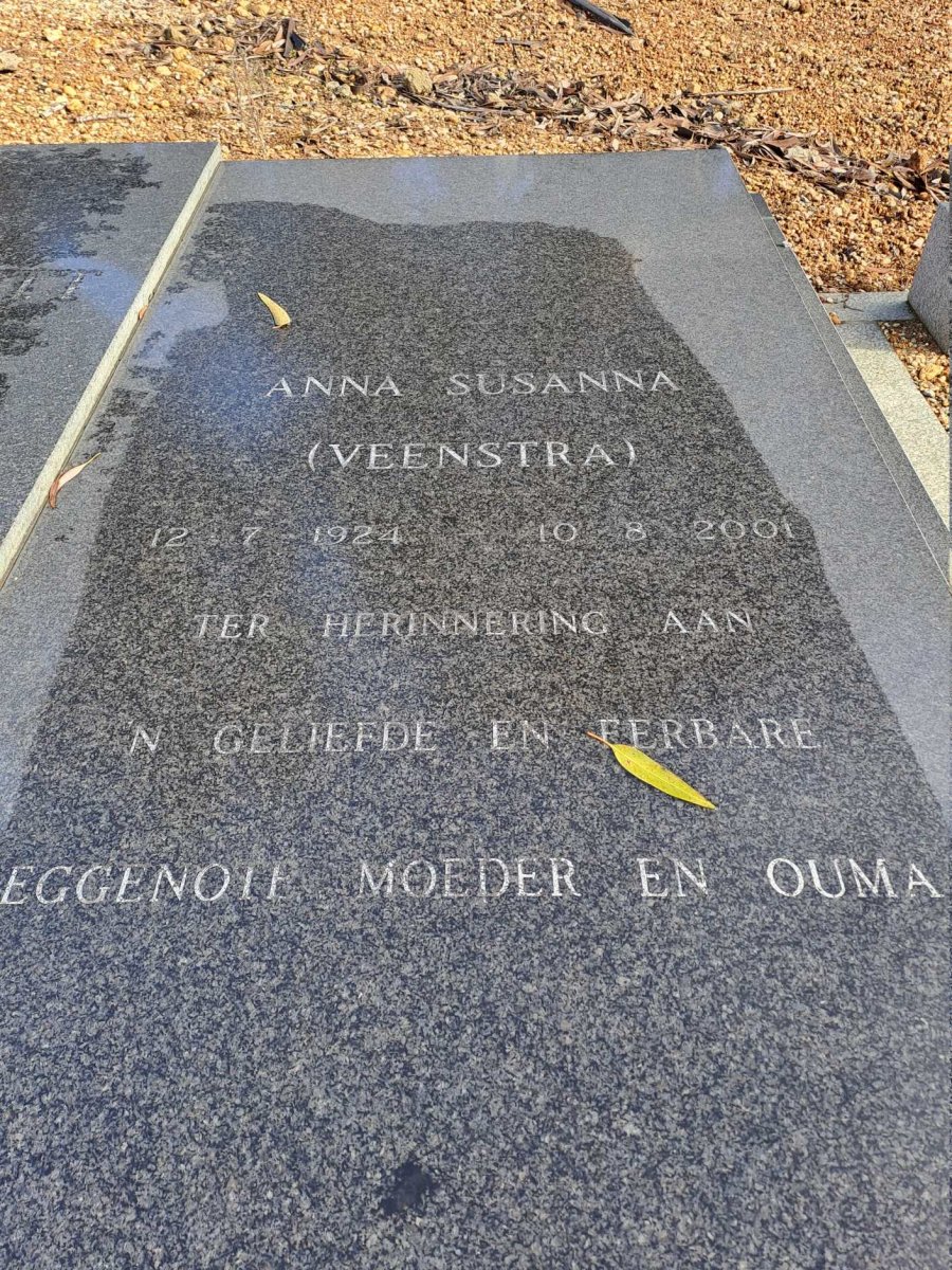 WITT Anna Susanna, de nee VEENSTRA 1924-2001