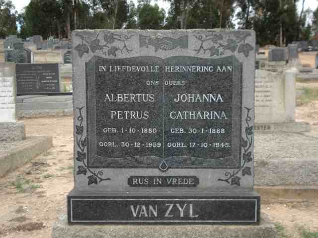 ZYL Albertus Petrus, van 1880-1959 &amp; Johanna Catharina  1881-1945